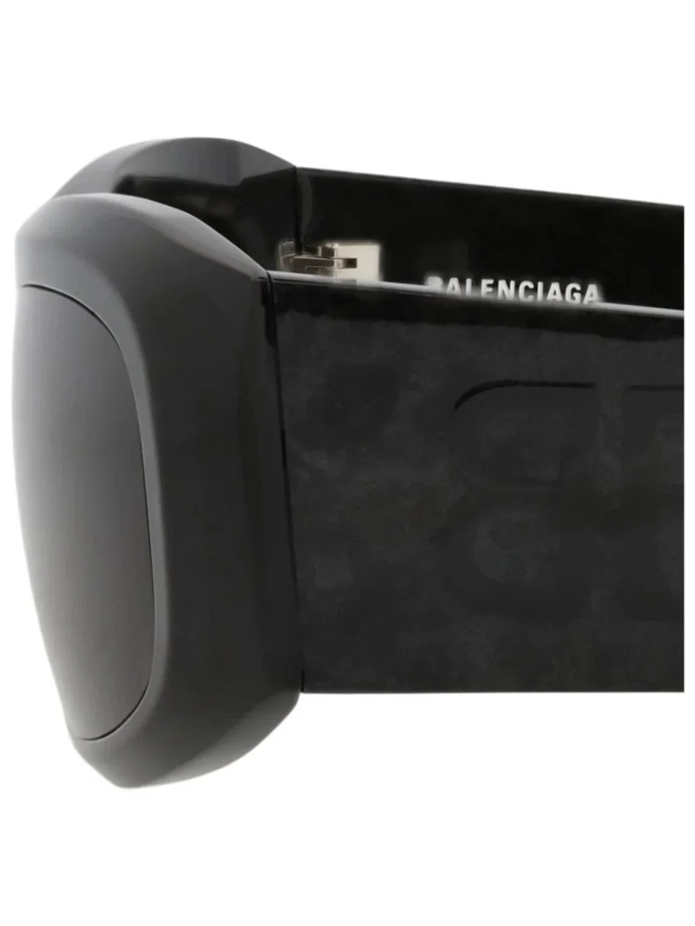 New Balenciaga Women's Sunglasses Square Rectangle Recycled Acetate Frame Black